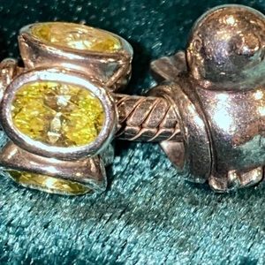 Retired Pandora Oval Lights Charm, Peridot Green